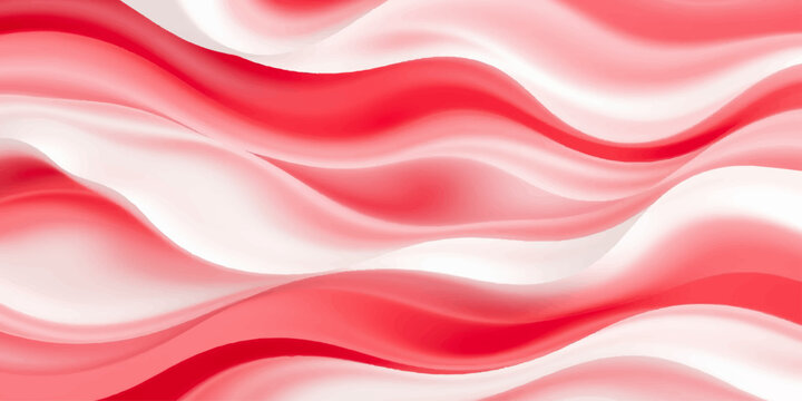 Luxurious red silk and satin fabric background featuring smooth flowing waves of soft textured textile material with a shiny light pattern design for a red wallpaper backdrop