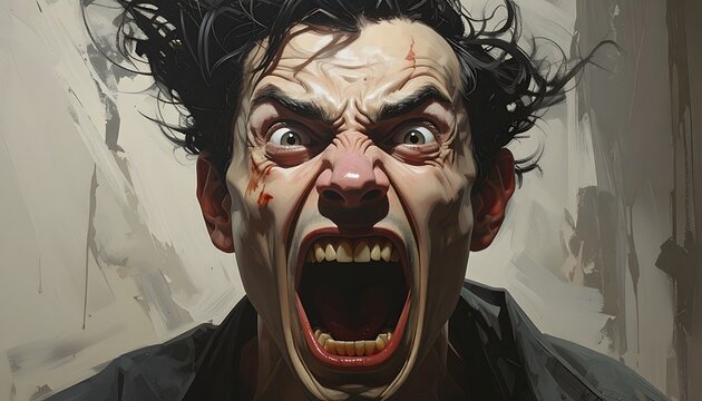 Man with a creepy angry expression.