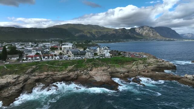 Panoramic aerial view of Hermanus in South Africa.