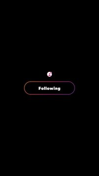 Follow Button Click Tap Animation Magenta Orange Gradient Pill Heart Burst Cursor 9 16 Vertical 4K Black Background