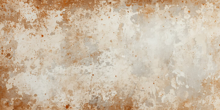 A vintage aged rusty metal background features a rough brown grunge texture on an old weathered surface with a dirty grungy paint pattern for an antique textured backdrop design