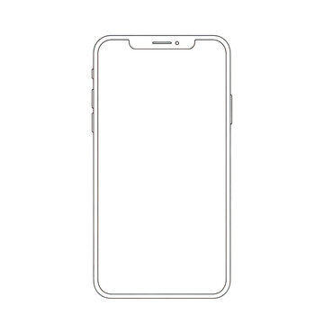 Minimalist smartphone outline with notch design
