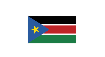 Obraz premium Flag of South Sudan, National Symbol with Star and Stripes on White Background