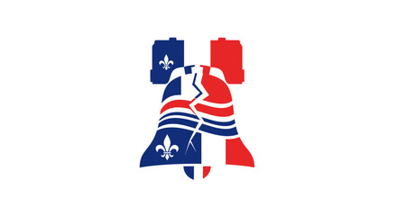 Liberty Bell Symbol with French Fleur-de-lis and Tricolor © Muhamad