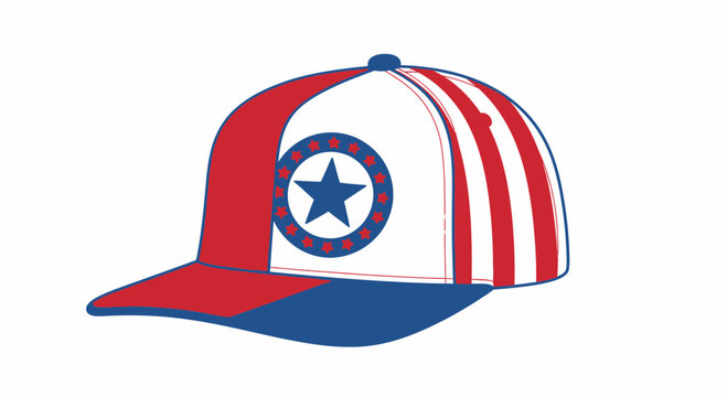 Patriotic Baseball Cap with Star Emblem
