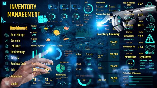 AI manages inventory dashboards through virtual assistant analytics, smart tracking systems, and artificial intelligence for warehouse and procurement efficiency. Thunk