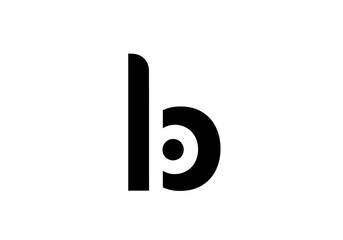 Minimalist black lowercase letter b logo icon on white © gpengg