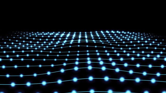 abstract blue background motion video. technology video motion background. line wave motion pattern