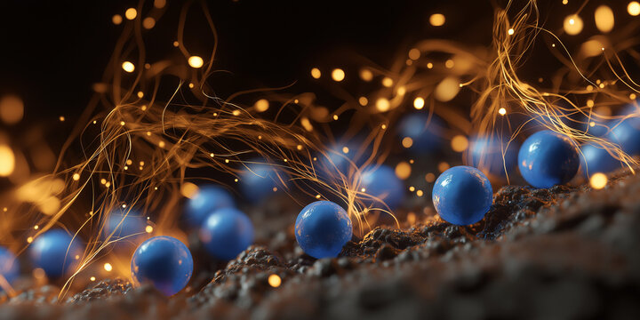 Innovative battery technology advancements in energy storage laboratory digital art abstract scientific exploration