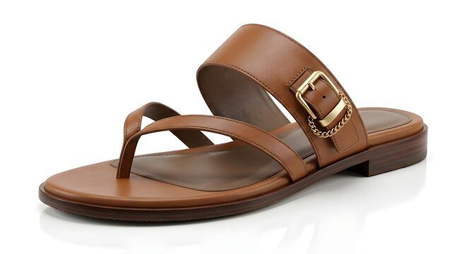 A luxurious backless sandal featuring premium materials, elegant minimalist design, soft lighting, and ultra-realistic detailing in high-end studio presentation.