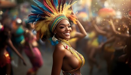 Fototapeta premium Woman dancing at Carnival.