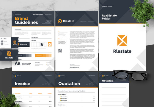 Orange And Blue Real Estate Brand Guidelines