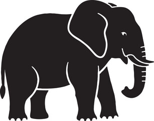Fototapeta premium Elephant silhouette vector graphic design element large african wildlife mammal icon or symbol elephant silhouette wildlife illustration side view creature strength preserve