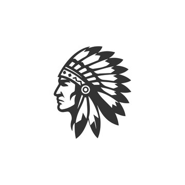 Native Indian Chief logo vector illustration