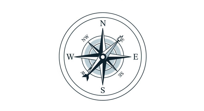 Vintage Compass Rose Nautical Navigation Tool.