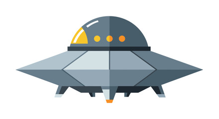 Futuristic Flying Saucer Icon - Alien Spaceship UFO Vector Art © Untung