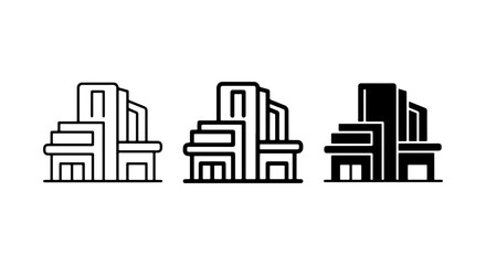 Fototapeta premium City Skyline Icon Pack Black And White