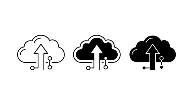 Cloud Data Icons Set Vector Illustration