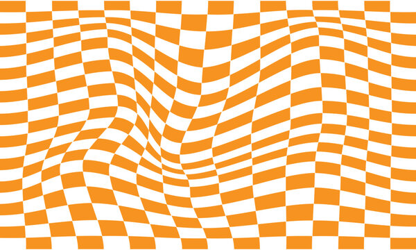 Abstract orange colour seamless chease bord wave distorting pattern for bener ,poster ,background and textile etc