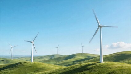 Fototapeta premium Wind Turbines Over Rolling Hills 