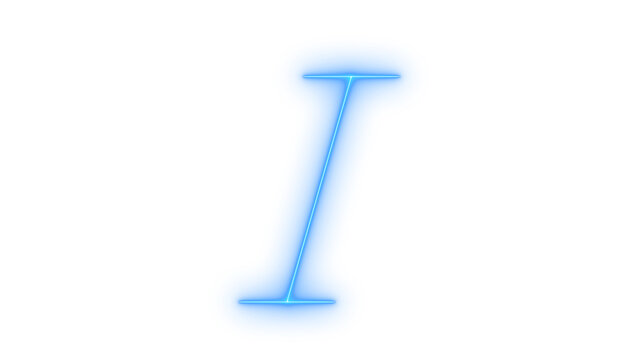 Glowing neon italic text formatting icon isolated on transparent background. Font style button. Word processor tool. Typography editor. Digital UI symbol.