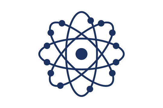 Atomic structure symbol with orbits and electrons atomic model chemical element energy source particle physics