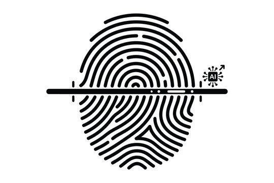 Fingerprint scan with integrated circuit and qr code data processing scan line fingerprint identification security