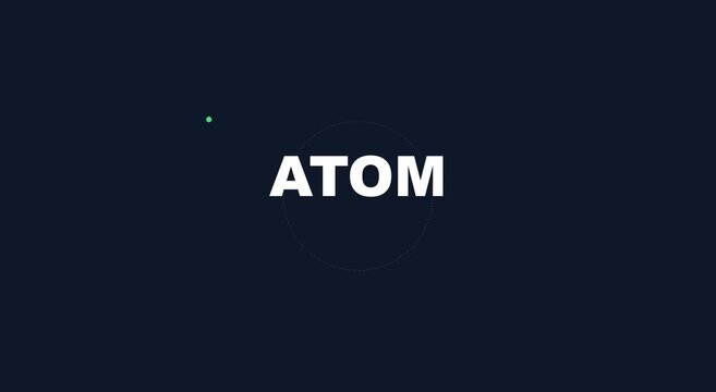Atomic science motion particle orbiting nucleus animation