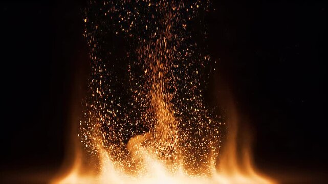 Vibrant orange flames rising upwards energetically.