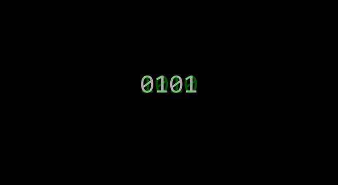 Binary code sequence animation representing digital data animation
