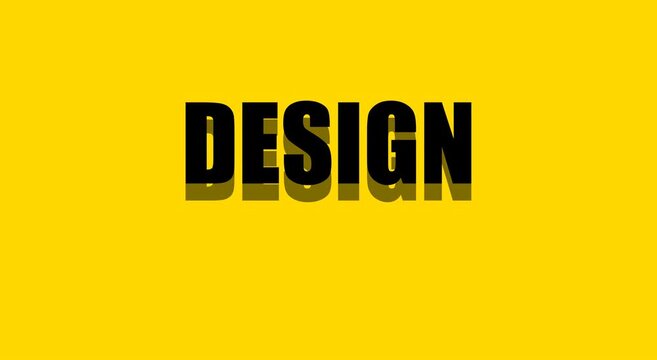 design text Bold typography animation on vibrant yellow animation background motion