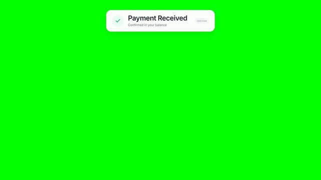 Payment Received Motion Alert &ndash; Green Screen Notification Overlay