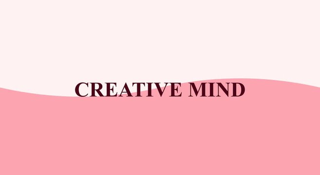 Creative mind minimalist typography animation with soft pink animation
