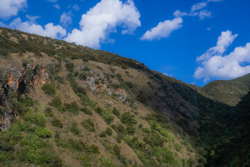 Fototapeta premium View of nature on the mountain and blue sky