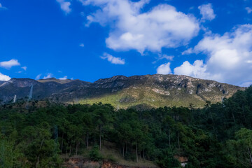 Fototapeta premium View of nature on the mountain and blue sky