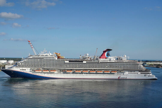 A view of the Carnival Vista cruise ship leaving the port in Port Canaveral, Florida on December 27, 2025.