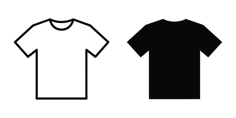 Naklejka premium T Shirt Icon Illustration Set with Editable Stroke, Flat Design Style and Clothing Symbols Isolated on White Background for Fashion and Apparel Design