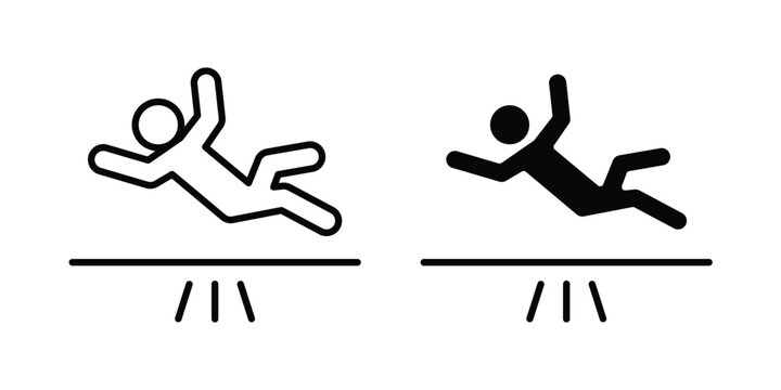 Accident icon vector glyph and thin stroke collection
