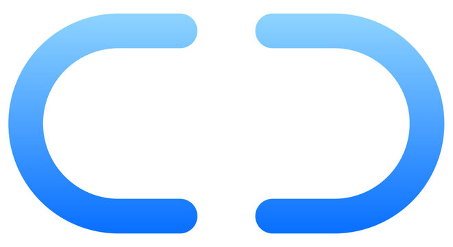 Modern blue unlink icon with soft gradient outline for web disconnection and broken links