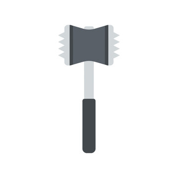 Meat Tenderizer Mallet Kitchen Tool, Flat Design Icon