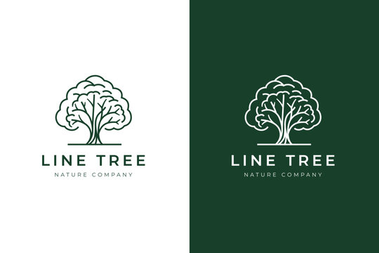 Tree Minimalist Outline For Nature Company, Tree Minimalist Outline For Nature Company Logo Icon Design, environmental Logo Icon Design