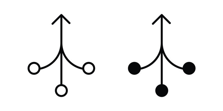 Consolidation icon vector glyph and thin stroke collection