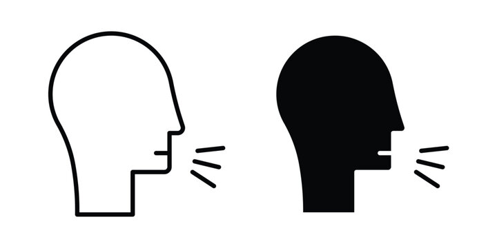 Cough icon vector glyph and thin stroke collection
