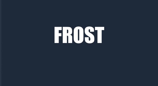 Frost typography motion for winter season and cold weather animation