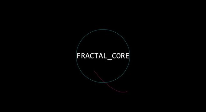 Fractal core abstract motion with rotating neon circular lines animation