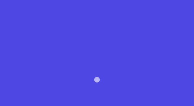 Minimalist bouncing ball animation loop on solid blue animation background