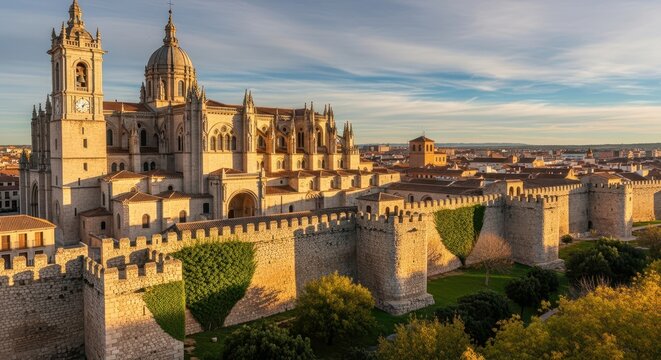 Scenic View of the Historic Cathedral of Zamora, Spain.