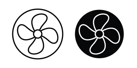 Fan icon vector glyph and thin stroke collection © Pop