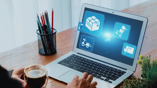 Goods delivery tracking icons show shipping, goods delivery routes, and logistics monitoring. Goods delivery tracking ensures timely goods delivery, secure handling, and accurate tracking. Gist