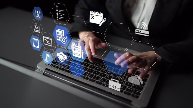 Concept of task management optimizes business efficiency. This system streamlines workflows, enhancing task management for project success and organizational productivity. Funnel